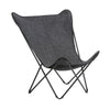 Breiter Butterfly Chair-Sessel Sphinx Soft Filz-Optik|von lafuma|Tube Noir-Schwarz|Verschiedene Sitzpolsterfarben