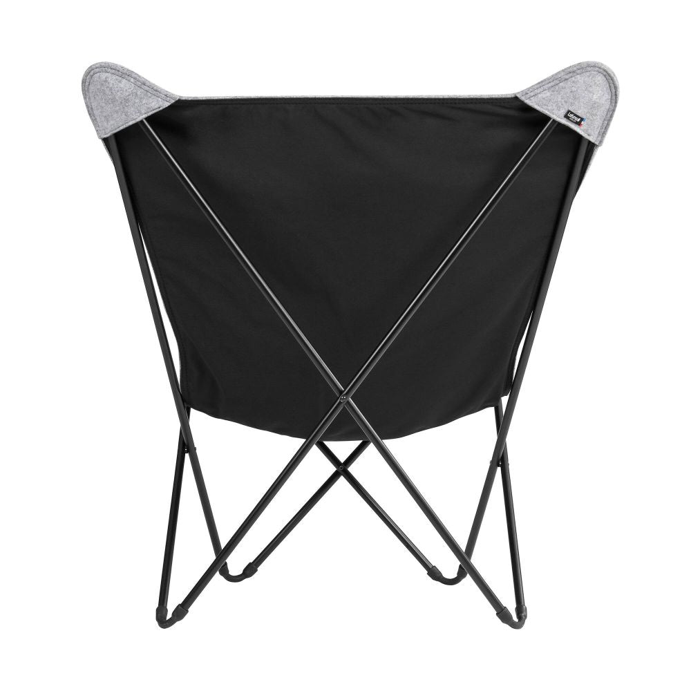 Breiter Butterfly Chair-Sessel Sphinx Soft Filz-Optik|von lafuma|Tube Noir-Schwarz|Verschiedene Sitzpolsterfarben