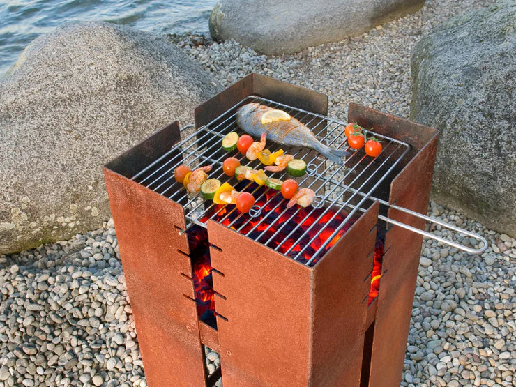 Grillrost aus Edelstahl für Feuerstelle ferrum und fidibus|von Keilbach|42 x 40 cm