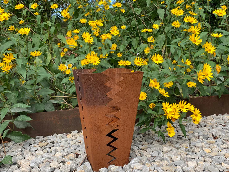 Feuerstelle flash aus wetterfestem Stahl|von Keilbach|35 x 35 x 60 cm