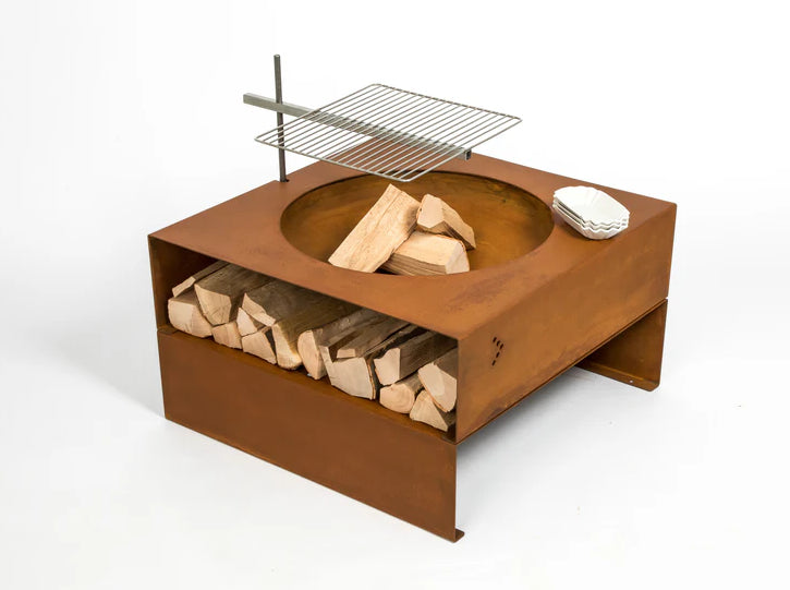 Feuerschale light my fire.cube aus wetterfestem Stahl|von Keilbach|80 x 80 x 44 cm