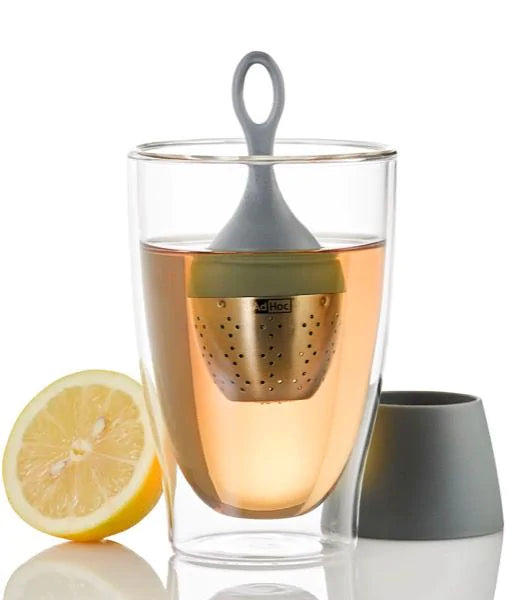 Teeglas mit schwimmendem Teeeifilter ,modell Grau