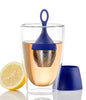 Teeglas mit schwimmendem Teeeifilter ,modell Blau